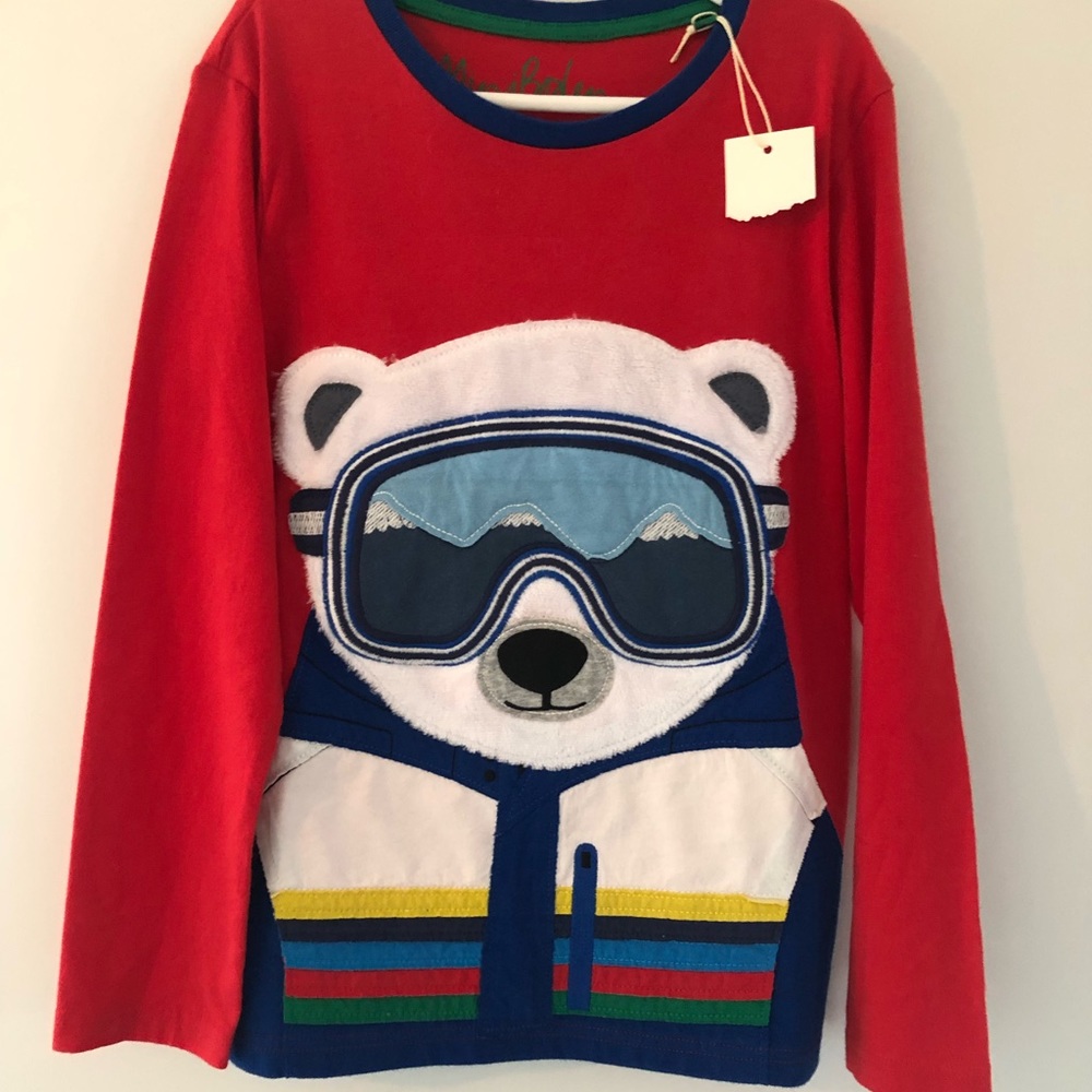 NWT Mini Boden Polar Bear shirt size  7/8 patchwork